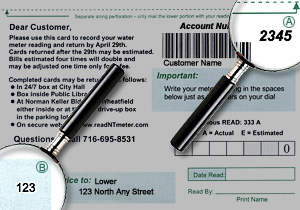 Sample Meter Reading Card